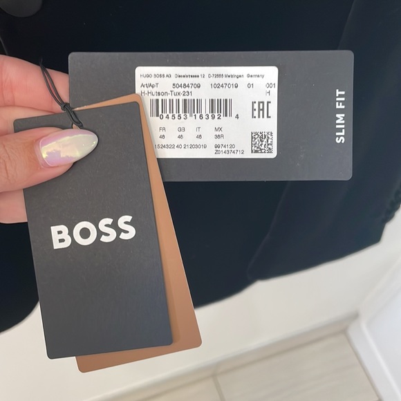 Boss Hutson Velvet Slim Fit Dinner Jacket - Picture 5 of 9